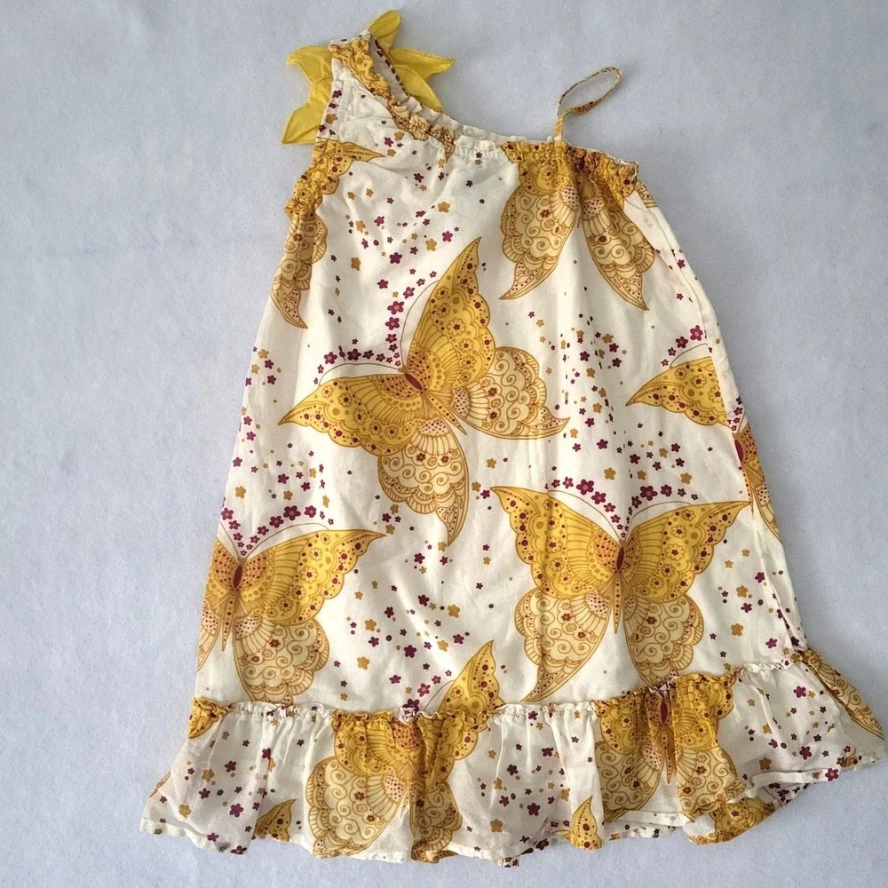 Baby Gap‎ Yellow Butterfly Ruffle Sundress Dress 2T Toddler Girls Lined Summer
